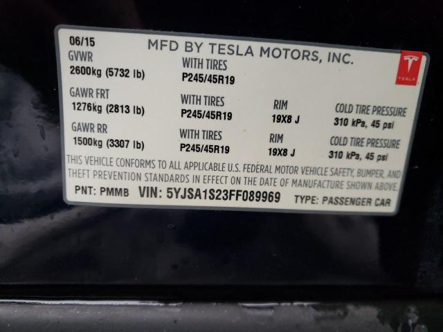 2015 TESLA MODEL S 70 5YJSA1S23FF089969
