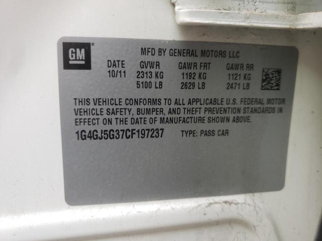 2012 BUICK LACROSSE T 1G4GJ5G37CF197237