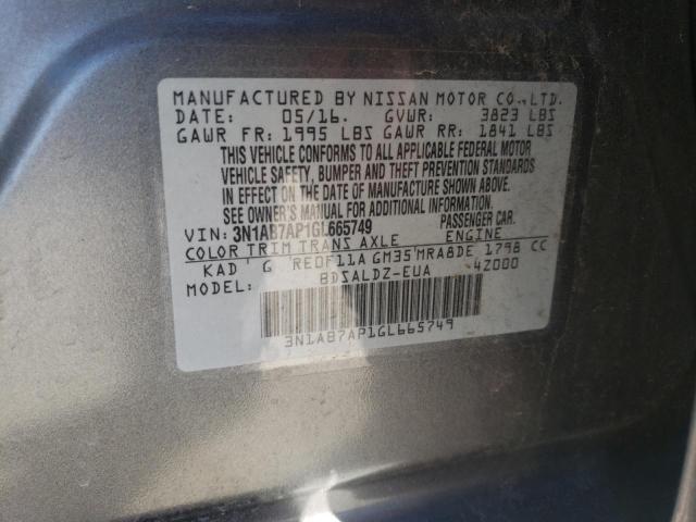 2016 NISSAN SENTRA S - 3N1AB7AP1GL665749