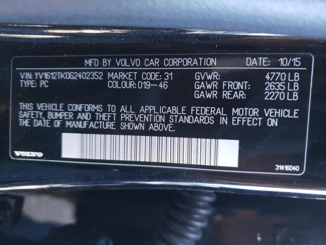 2016 VOLVO S60 PREMIE YV1612TK0G2402352