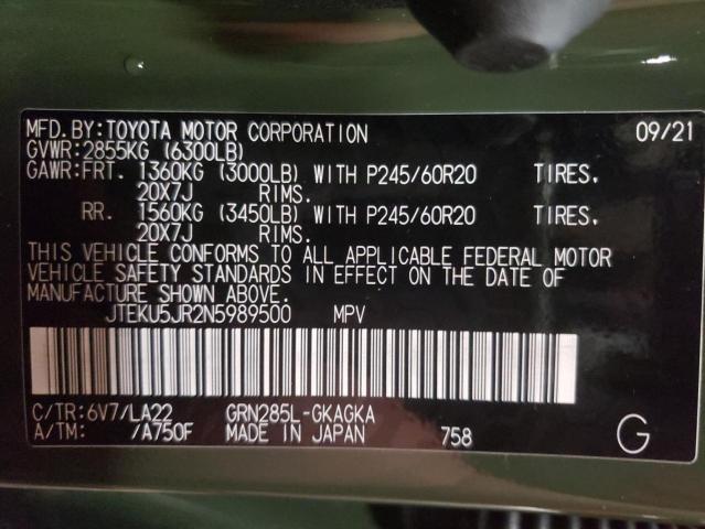 2022 TOYOTA 4RUNNER LI JTEKU5JR2N5989500