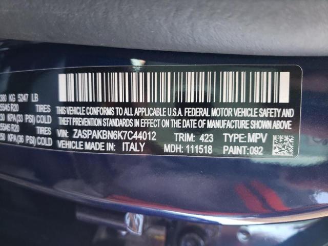 2019 ALFA ROMEO STELVIO TI ZASPAKBN6K7C44012