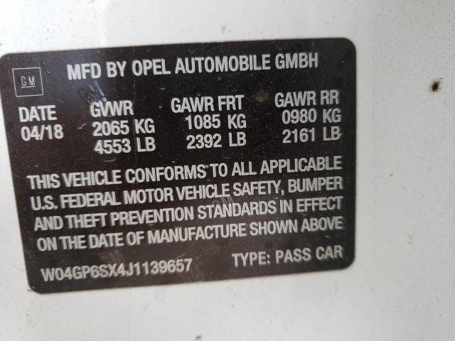 2018 BUICK REGAL ESSE W04GP6SX4J1139657