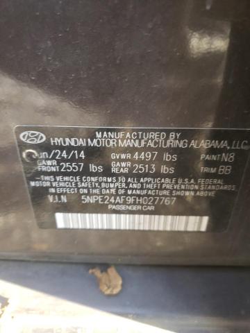 5NPE24AF9FH027767 Hyundai Sonata Se 2015. Фото: 9