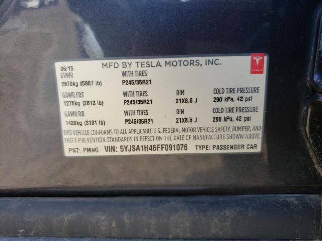2015 TESLA MODEL S P8 5YJSA1H46FF091076