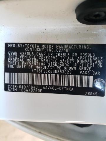 2011 TOYOTA CAMARY SE 4T1BF3EK6BU583023