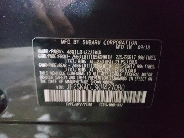 2019 SUBARU FORESTER JF2SKACC3KH427080