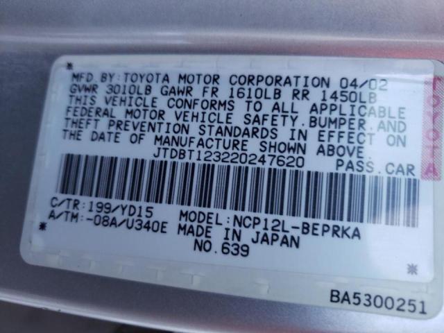 2011 TOYOTA ECHO JTDBT123220247620