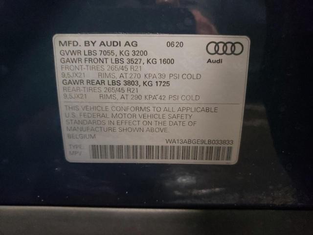 2020 AUDI E-TRON SPO WA13ABGE9LB033833