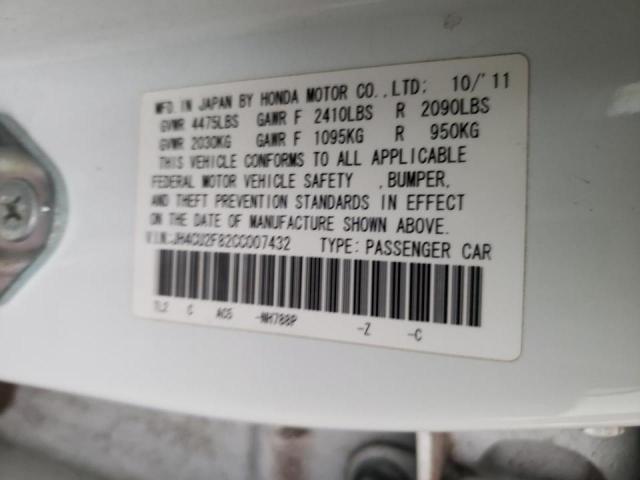 2012 ACURA TSX SE JH4CU2F82CC007432