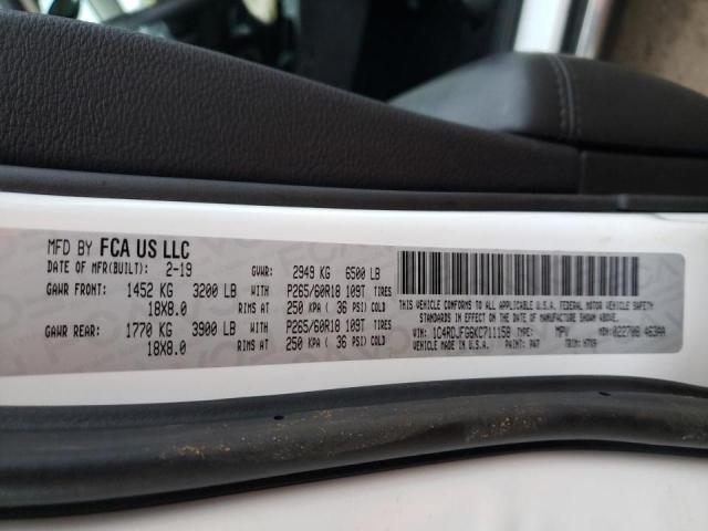 2019 DODGE DURANGO SS 1C4RDJFG6KC711158