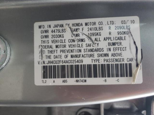 2010 ACURA TSX JH4CU2F64AC025409