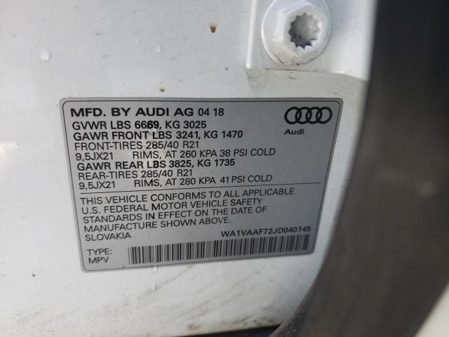 VIN WA1VAAF72JD040145 2018 Audi Q7, Prestige no.10