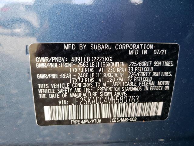 2021 SUBARU FORESTER JF2SKADC4MH580763