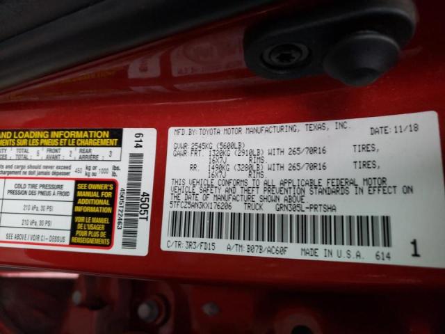 2019 TOYOTA TACOMA DOU 5TFCZ5AN3KX176206