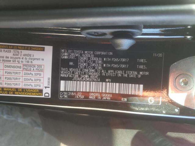 2021 TOYOTA 4RUNNER VE JTEHU5JR3M5879614