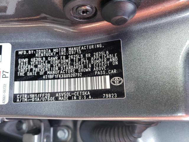 2016 TOYOTA UK 4T1BF1FKXGU520792