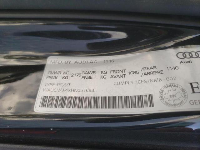 2017 AUDI A4 TECHNIK WAUCNAF4XHN051693