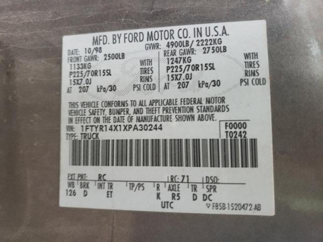 1FTYR14X1XPA30244 Ford Ranger Sup 1999. Фото: 9