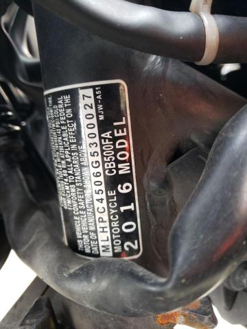 2016 HONDA CB500F MLHPC4506G5300027