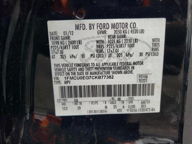 2012 FORD ESCAPE LIM 1FMCU0EG7CKB77382
