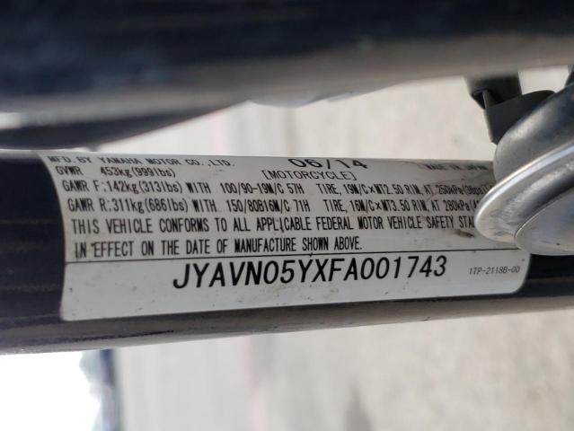2015 YAMAHA XVS950 CU JYAVN05YXFA001743