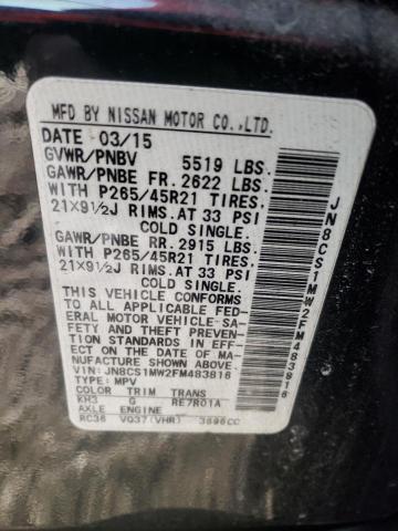 2015 INFINITI QX70 JN8CS1MW2FM483816