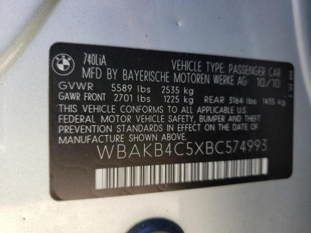2011 BMW 740 LI WBAKB4C5XBC574993