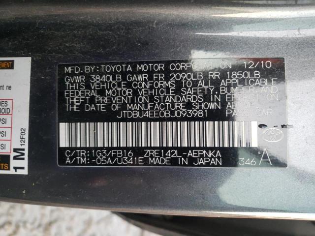 2011 TOYOTA COROLLA BA - JTDBU4EE0BJ093981