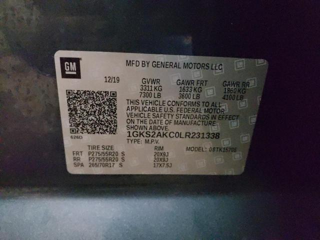 2020 GMC YUKON SLE 1GKS2AKC0LR231338