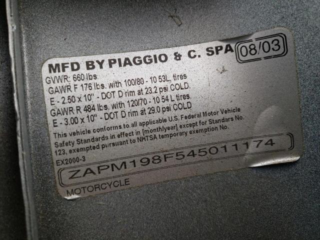 2004 VESPA M198F ZAPM198F545011174