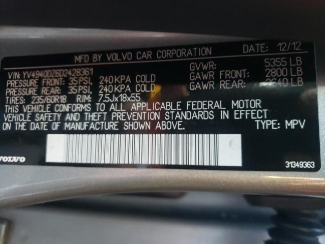 2013 VOLVO XC60 3.2 YV4940DZ6D2428361