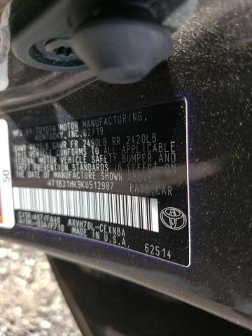 2019 TOYOTA CAMRY LE 4T1B31HK9KU512987