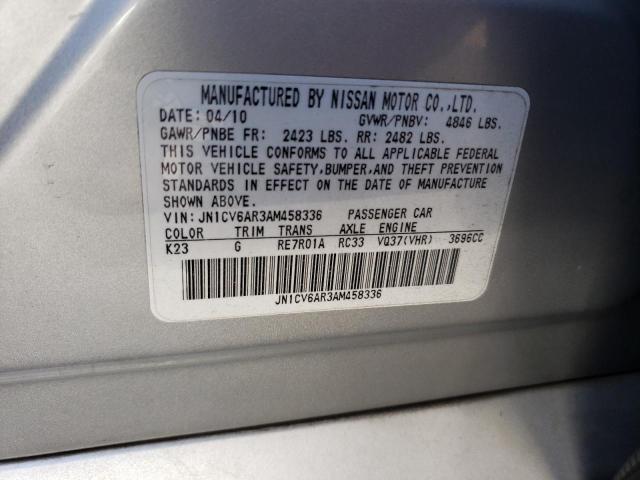 2010 INFINITI G37 JN1CV6AR3AM458336