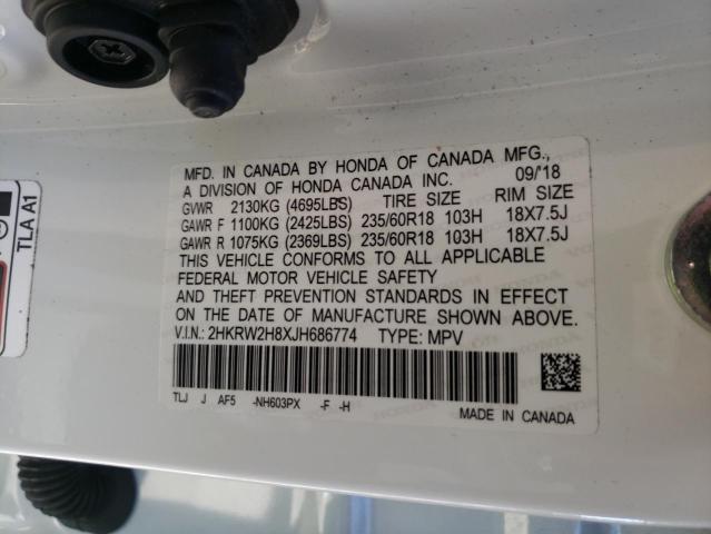 2HKRW2H8XJH686774 Honda Cr-V Exl 2018. Фото: 9