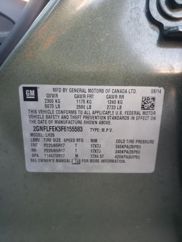 2GNFLFEK3F6155583 Chevrolet Equinox Lt 2015. Фото: 9