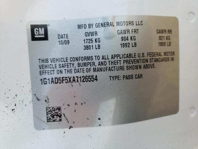 2010 CHEVROLET COBALT 1LT 1G1AD5F5XA7126554