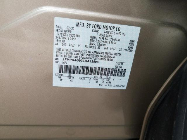 2020 FORD EDGE SE - 2FMPK4G93LBA92594