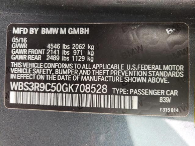 2016 BMW M4 WBS3R9C50GK708528