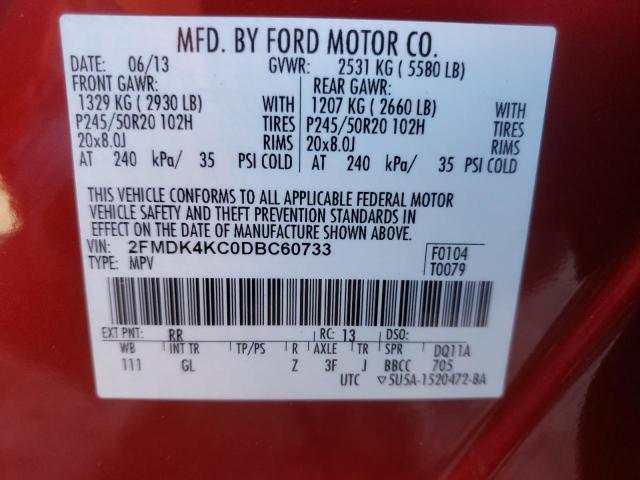 2013 FORD EDGE LIMIT 2FMDK4KC0DBC60733