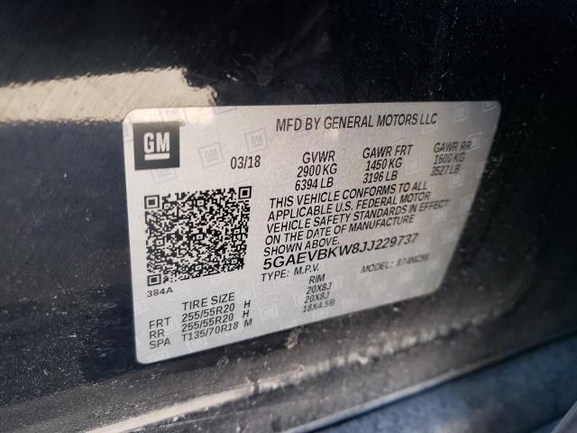 2018 BUICK ENCLAVE PR 5GAEVBKW8JJ229737