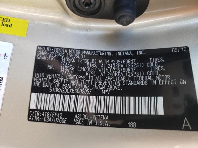 2011 TOYOTA SIENNA BAS 5TDKA3DCXBS002057