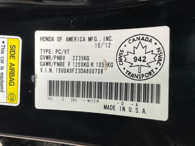 2013 ACURA TL 19UUA9F23DA800708