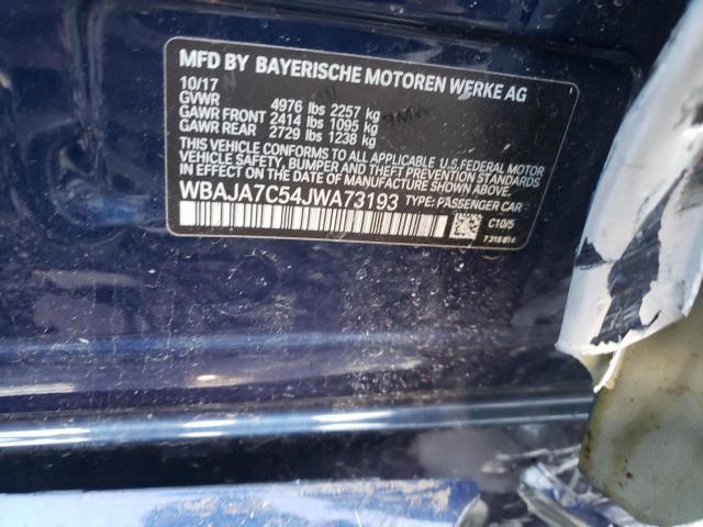2018 BMW 530I WBAJA7C54JWA73193