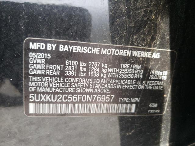 2015 BMW X6 XDRIVE3 5UXKU2C56F0N76957