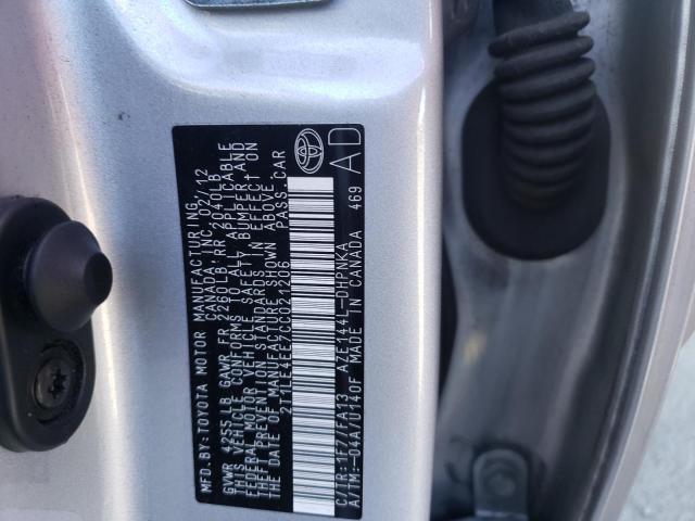 2012 TOYOTA COROLLA MA 2T1LE4EE7CC021206