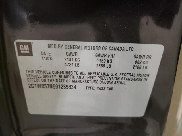 2G1WB57N991235834 Chevrolet Impala Ls 2009. Фото: 9