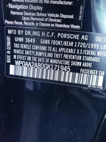 2016 PORSCHE CAYMAN WP0AA2A80GK171945