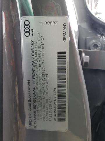 2019 AUDI RS3 WUABWGFF2KA907179