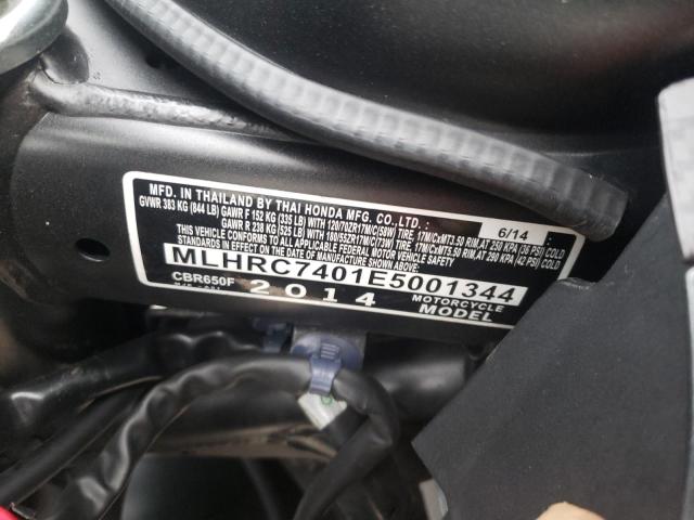 2014 HONDA CBR650 F MLHRC7401E5001344